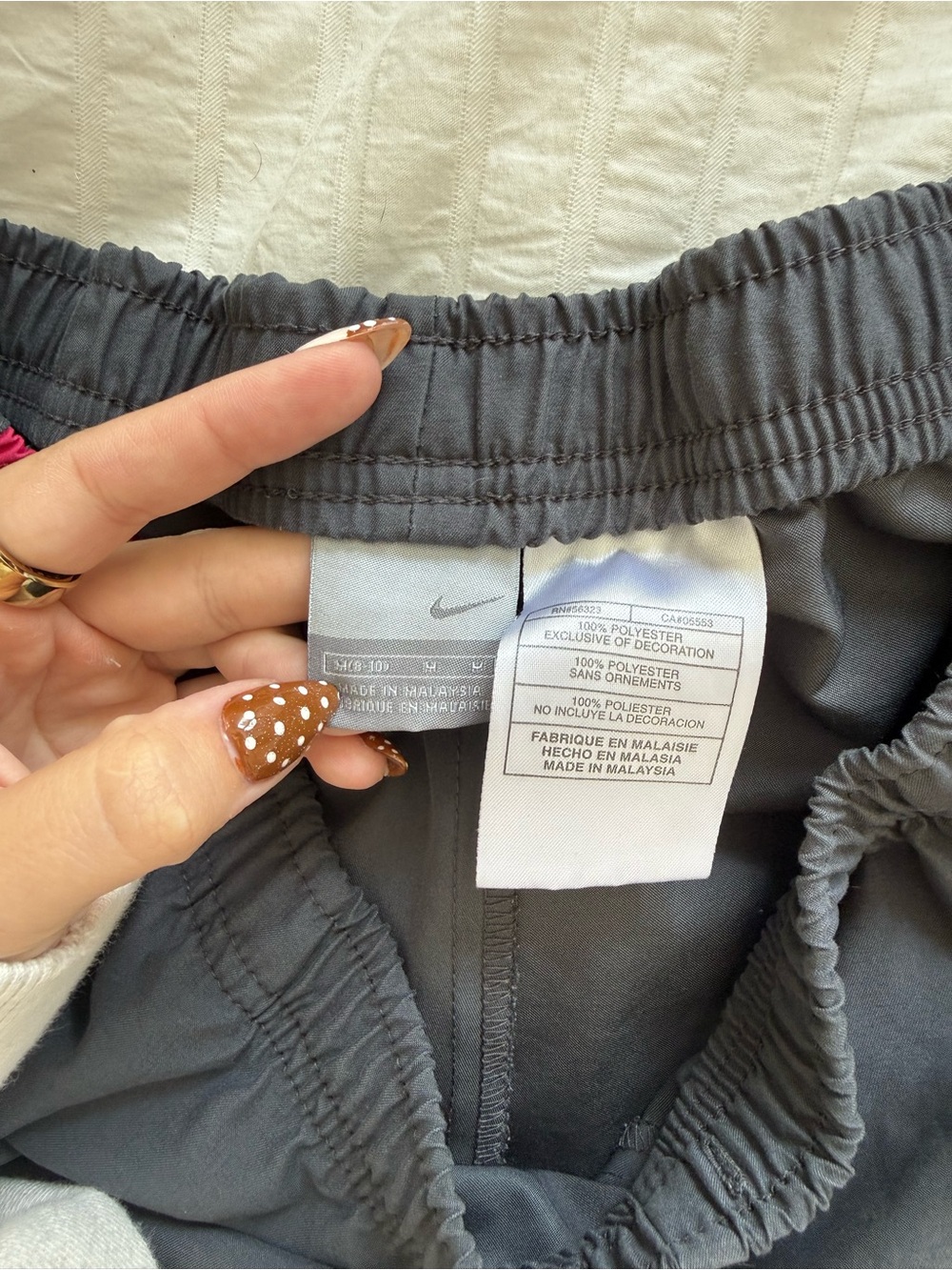 Vintage Y2K Nike Grey Track Pants with Pink & White Side Stripes - Picture 2 of 11